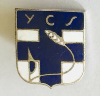 Ycs School Pin Badge Rare Vintage (h4)