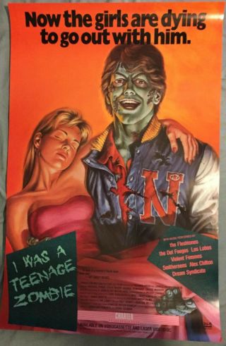 I Was A Teenage Zombie Promo Canadian Ss Video Movie Poster 26x39 Rare