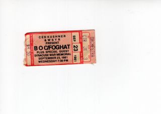 Blue Oyster Cult,  Foghat Ticket Stub From 1981 Syracuse,  Ny Concert Rare