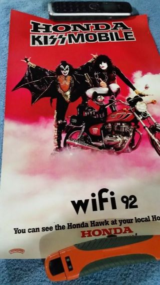 Kiss Honda Poster Rare Early 90,  S Convention Piece Ex,  Shape