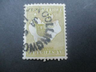 Kangaroo Stamps: 3d Olive Inverted Watermark - Rare (f322)