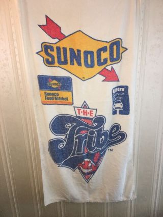 Cleveland Indians Rare Vintage 1989 Beach Towel Old " The Tribe " Logo Sunoco