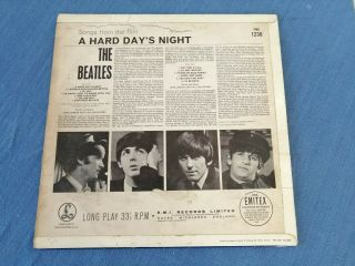 THE BEATLES L.  P.  1964.  ' A HARD DAY ' S NIGHT.  ' PMC 1230.  RARE MT TAX CODE. 2