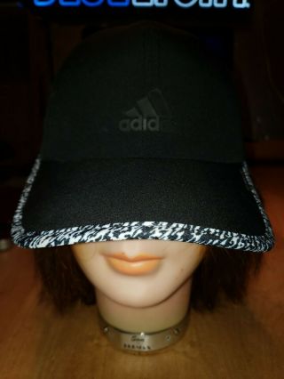 Rare Adidas Womens Climalite Hat Running Cap Run Black Zebra