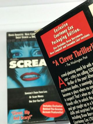 SCREAM (VHS,  1997) RARE OOP Exclusive Blue Courtney Cox Cover Art 2