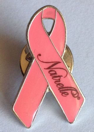 Natrelle Pink Ribbon Breast Augmentation Advertising Pin Badge Rare Vintage (f6)