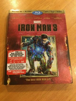 Iron Man 3 3d Blu - Ray Set With Rare Slipcover First Pressing No Digital Code