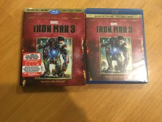 Iron Man 3 3D Blu - Ray Set with Rare Slipcover First Pressing NO DIGITAL CODE 2