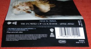 MADONNA - RARE CASSETTE TAPE SINGLE - THE POWER OF GOOD - BYE 4
