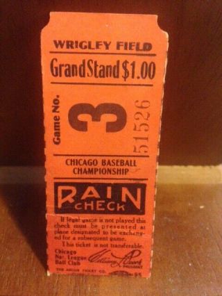 Rare 1921 - 1933 Chicago Cubs Vs White Sox City Series Ticket Stub Wrigley Field