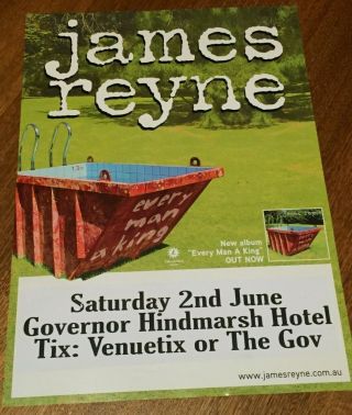 James Reyne (australian Crawl) Rare Aussie Tour Promo Poster