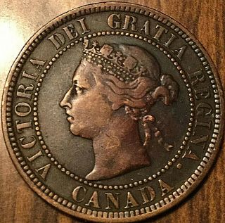 1892 Canada Large Cent Large 1 Cent Penny - Rare Obverse 2 Variety