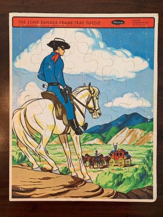 Vintage 1968 The Lone Ranger Inlaid Puzzle Whitman Puzzle 4554 Rare 14.  5x11.  5”