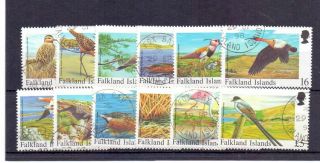 Falkland Is.  1998 Rare Visiting Birds Set (12) Fine Cat £55