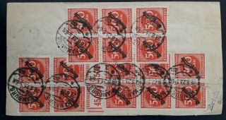 RARE 1923 Germany Justice Centre of Hamburg Wrapper ties 16 Official stamps 3