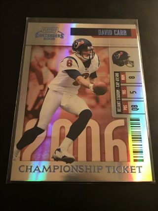 David Carr 2006 Playoff Contenders Championship Ticket Parallel 1/1 Rare Read