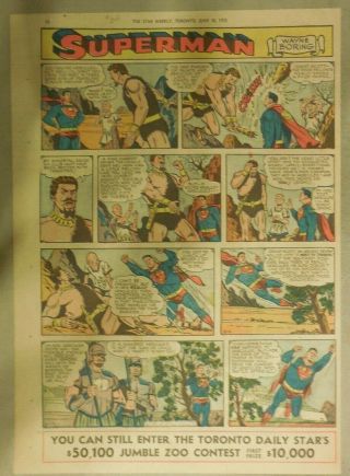 Superman Sunday Page 816 By Wayne Boring From 6/18/1955 Tabloid Page Size Rare