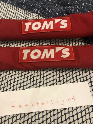 Tom’s Racing Japan Seat Belt Shoulder Pad Set Jdm Toyota 86 Fr - S Red Rare