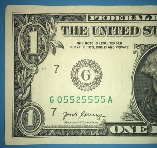 2017 G Series $1 One Dollar Bill Rare Fancy Six Kind Trailing Solid Cool Poker