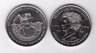 Panama - Rare 1 Balboa Unc Coin 2004 Year Km 134 Panama Canal Ship
