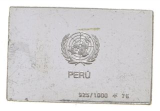 RARE Flag Of Peru.  925 Sterling Silver - Bar Limited Edition Series 471 2