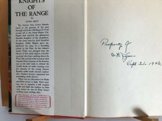 Zane Grey 1936 Knights of the Range - Rare 1936 G & D 1st Ed.  Red Cover / VG, 2