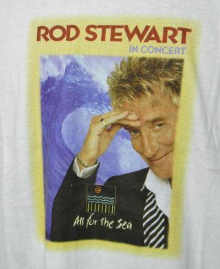 Rare Rod Stewart All For The Sea Benefit Concert Tour Shirt 2004 Size Xl