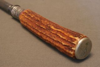 Rare Antique Knife Sharpener / Steel Honing Rod,  Stag Antler Handle, 5