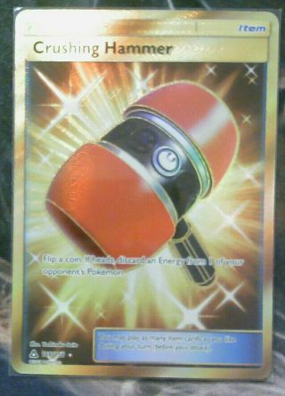 Pokemon Tcg - Crushing Hammer (secret Rare) Sm Ultra Prism 166/156