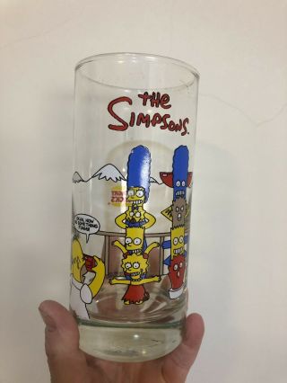 Vintage The Simpsons Hungry Jacks Rare Promo Glass 1994 Collectible