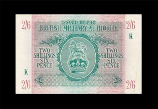 1943 British Military Note 2 Shillings 6 Pence England Rare ( (ef))