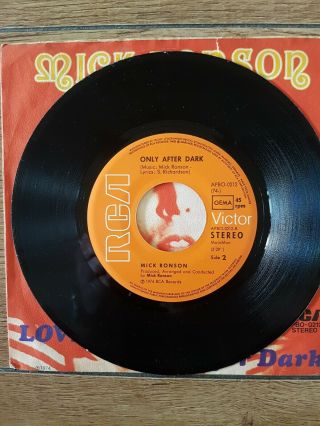 MICK RONSON (DAVID BOWIE) LOVE ME TENDER/ONLY AFTER DARK RARE 1974 7 