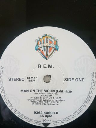 REM - MAN ON THE MOON - RARE 1992 UK 12in VINYL SINGLE R.  E.  M. 4