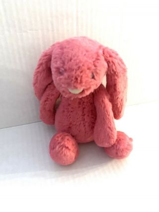 Jellycat London Bashful Bunny Plush Stuffed Animal Hot Pink 8” Raspberry Rare