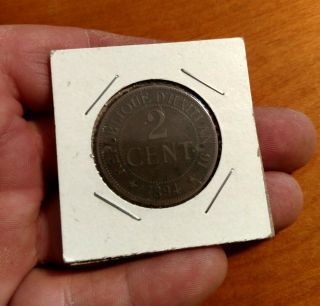 Rare 1894 Haiti 2 Cent Coin Liberte Egalite