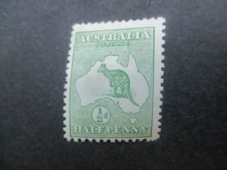 Kangaroo Stamps: 1/2d Green 1st Watermark - Rare (d217)