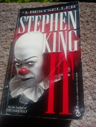 It By Stephen King Paperback Movie Tie - In Cover Tim Curry Pennywise Rare Good