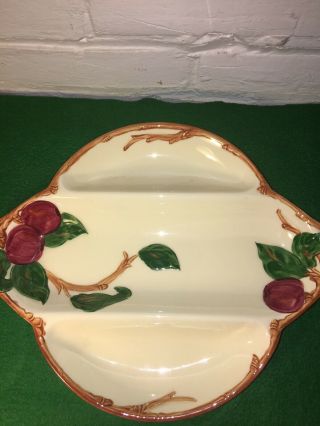 Vintage Franciscan Ware Divided Serving Dish 12 Inches Apple Pattern Rare