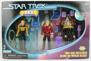 Playmates Star Trek The Next Generation 1701 Rare Set Picard Yar Barclay