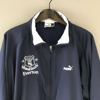 Vtg Everton Puma Football Shirt Training Jacket Soccer Jersey Xl One 2 One Rare