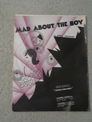 Rare Mad About The Boy - Noel Coward - 1935 – Piano Vocal Sheet Music
