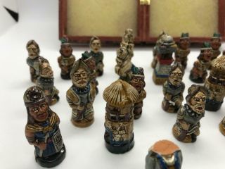 Vintage Chess Set,  Spanish Conquistadors Inca Indian,  with Board and Case Rare 3