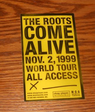 The Roots Come Alive Sticker Decal Rectangle 1999 Promo 5x3 Hip Hop Rap Rare