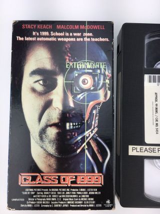 Class of 1999 VHS - Cult,  Horror VHS Movie Malcolm McDowell OOP Rare 3