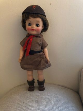 Vintage Effanbee Official Girl Scout Brownie Doll 8 " Made In U.  S.  A.  Rare