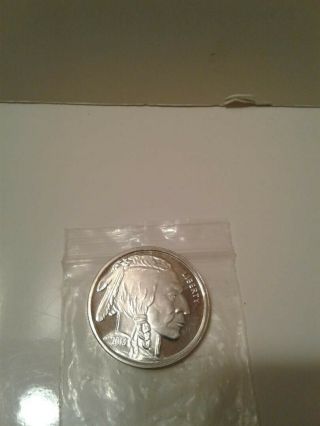 1/2 Oz.  Silver Coin Indian Head Buffalo.  999 Fine Silver 2013 Rare