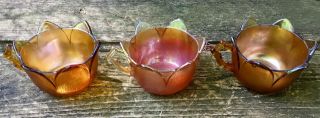 Carnival Rare Amber Westmoreland Orange Peel Custard Cups One Marigold