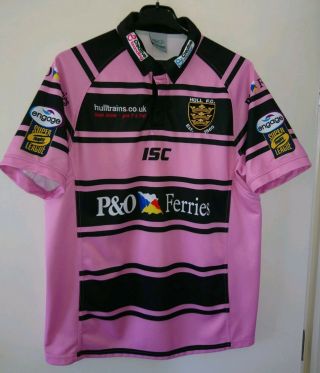 Hull Fc Rugby League Rare Limited Edition Pink Shirt Adults Xl Isc