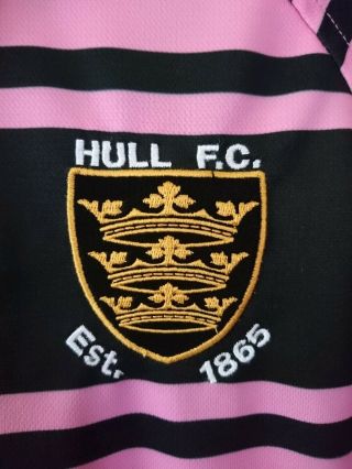 Hull fc rugby league rare limited edition pink shirt adults xl isc 4