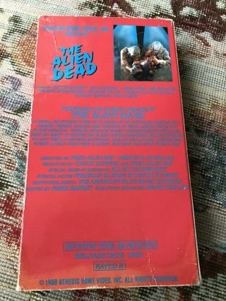 The Alien Dead VHS rare horror zombies cult Genesis 2